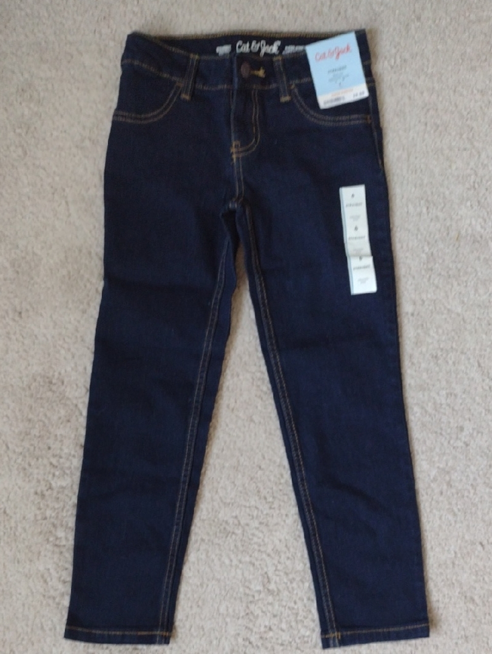 2for$9 Cat & Jack Girls' Navy Stretch Straight Jeans
